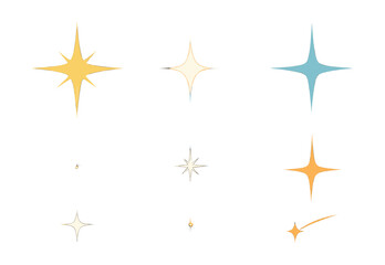Dreamy night sky icon set – stars, comets, glowing, celestial, astronomy, cosmic. Vector icons set
