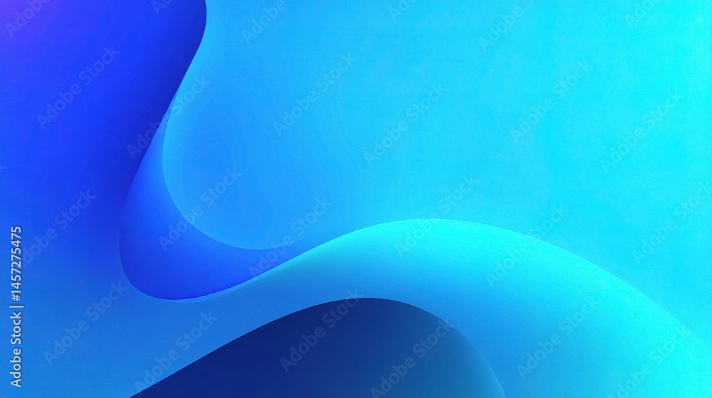 Poster soft blue gradient background with abstract waves and smooth fade