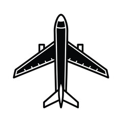 top down airplane outline vector art silhouette