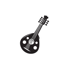 Naklejka premium Timeless Melody: A Beautiful Collection of Oud Vector Silhouettes Highlighting the Elegant Shape, Rich Sound, and Cultural Significance of This Traditional Middle Eastern String Instrument. 