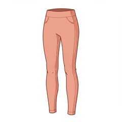 Peach Colored Women's Leggings with Side Detail