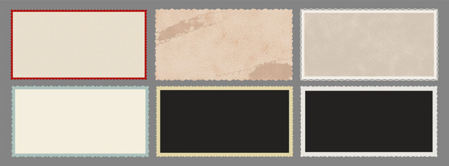Vintage Old Textured Photo Paper 16x9 format. Grunge background. Vector isolated illustration