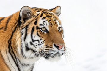 Obraz premium Close up Portrait of a Tiger With Striking Features Generative AI