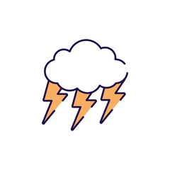 Lightening icon design with white background stock illustration