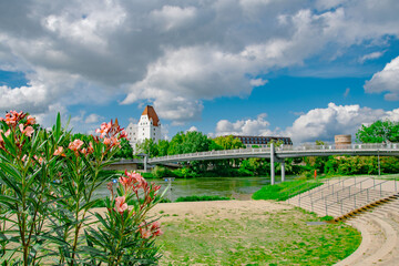 Danube Riverfront in Ingolstadt, Germany