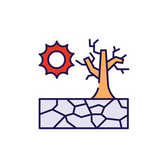 Drought icon design with white background stock illustration