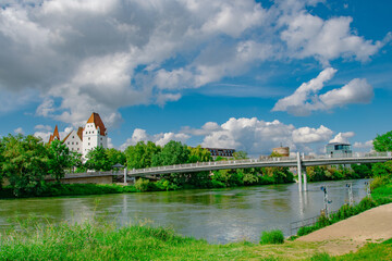 Danube Riverfront in Ingolstadt, Germany
