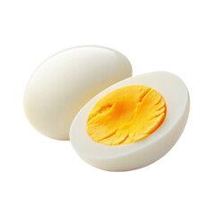 Boiled eggs cut in half showing the bright yolk PNG on a transparent background 