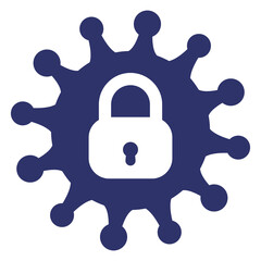 lockdown icon, virus restrictions icon