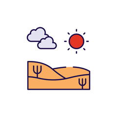 Desert icon design with white background stock illustration