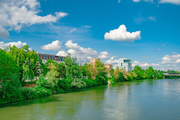 Danube Riverfront in Ingolstadt, Germany