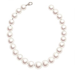 Obraz premium Classic White Pearl Necklace on White Background