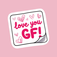 Romantic Vector Set for National Girlfriend Day with Couples, Cute Love Icons, Typographic Art, and Kawaii Characters – Solid Color Flat Design for Cards, Posters, T-Shirts & Stickers