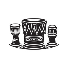 Dynamic Rhythms: A Striking Collection of Talking Drum Vector Silhouettes Capturing the Unique Shape, Expressive Sound, and Cultural Significance of This Iconic African Percussion Instrument.

