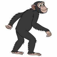 Obraz premium Chimpanzee walking playfully against a white background
