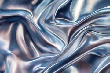 Naklejka premium Closeup view of draped, shimmering, iridescent fabric.