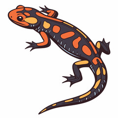 Obraz premium Colorful salamander illustration on a white background