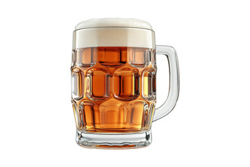 beer glass with foam isolated on transparent background.