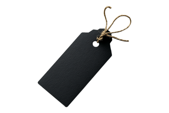 Black Gift Label isolated on transparent background.