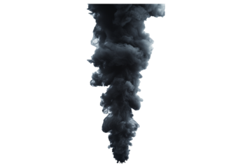 black smoke isolated on transparent background.