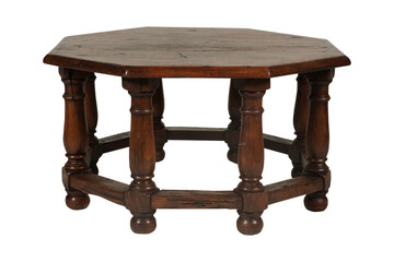 old wooden table  Octagonal Wood Coffee Table
