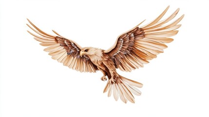 A majestic eagle in mid-flight, showcasing its powerful wings and stunning feathers.