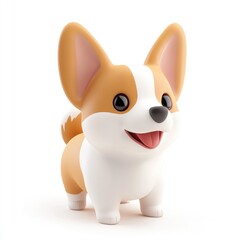 Cute corgi figurine against a plain backdrop.