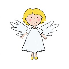 Fototapeta premium Angel cartoon drawing sketch.