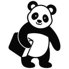 Obraz premium panda bear with a blank sign