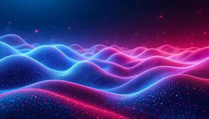 Fototapeta premium Abstract Neon waves flow on a dark background