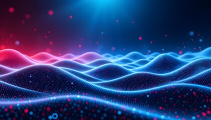 Fototapeta premium Abstract Neon waves flow on a dark background