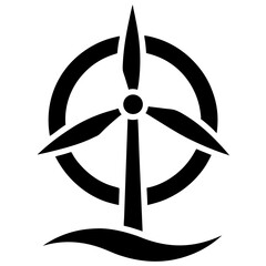wind turbine logo silhouette icon vector illustration © freevectora
