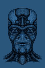 Alien creature, sketch, character idea for horror or game - digital painting. Painted on a tablet.