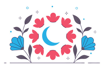Petals based on crescent and full moon shapes arranged circularly