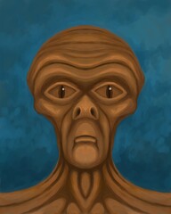 Alien creature, sketch, character idea for horror or game - digital painting. Painted on a tablet.