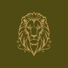 lion logo on a plain color background