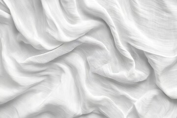 Obraz premium Close-up view of draped white fabric texture.