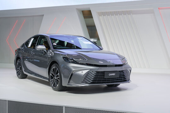 Nonthaburi-Thailand 28 NOV 2024: Toyota All-New Camry HEV Car  that show on stage on The 41st Thailand International Motor Expo 2024 on 28 NOV - 10 DEC 2024