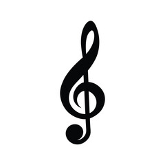 Fototapeta premium treble clef symbol icon vector art silhouette