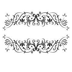 Barrado estilo vintage superior e inferior na cor preto com fundo branco