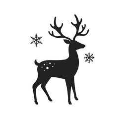 Reindeer With Antlers In Snow