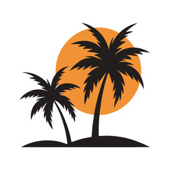 Palm Tree Silhouette At Sunset