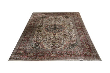 carpet isolated on white  A Persian Silk Rug 
