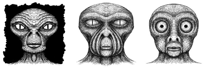 Alien creature, sketch, character idea for horror or game - digital painting. Painted on a tablet.