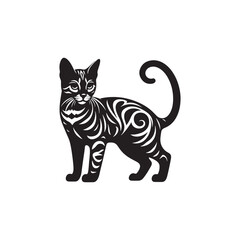 Wild Beauty: A Striking Collection of Bengal Vector Silhouettes Showcasing the Powerful Form, Bold Stripes, and Sleek Profile of This Majestic Big Cat.
