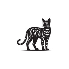 Wild Beauty: A Striking Collection of Bengal Vector Silhouettes Showcasing the Powerful Form, Bold Stripes, and Sleek Profile of This Majestic Big Cat.
