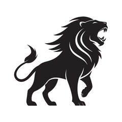 Lion Roaring With Majestic Mane