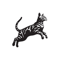 Fototapeta premium Wild Beauty: A Striking Collection of Bengal Vector Silhouettes Showcasing the Powerful Form, Bold Stripes, and Sleek Profile of This Majestic Big Cat. 