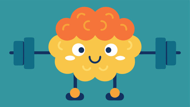 Brain with Dumbbells An illustration of a brain lifting dumbbells symbolizing the training of the mind to enhance willpower and selfdiscipline.