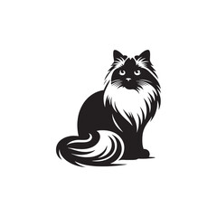 Charming Grace: A Beautiful Collection of Birman Vector Silhouettes Capturing the Elegant Posture, Silky Coat, and Striking Features of This Affectionate Feline Breed.
